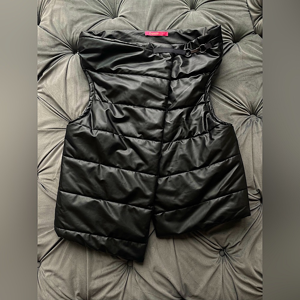 Dqmane leather vest coat